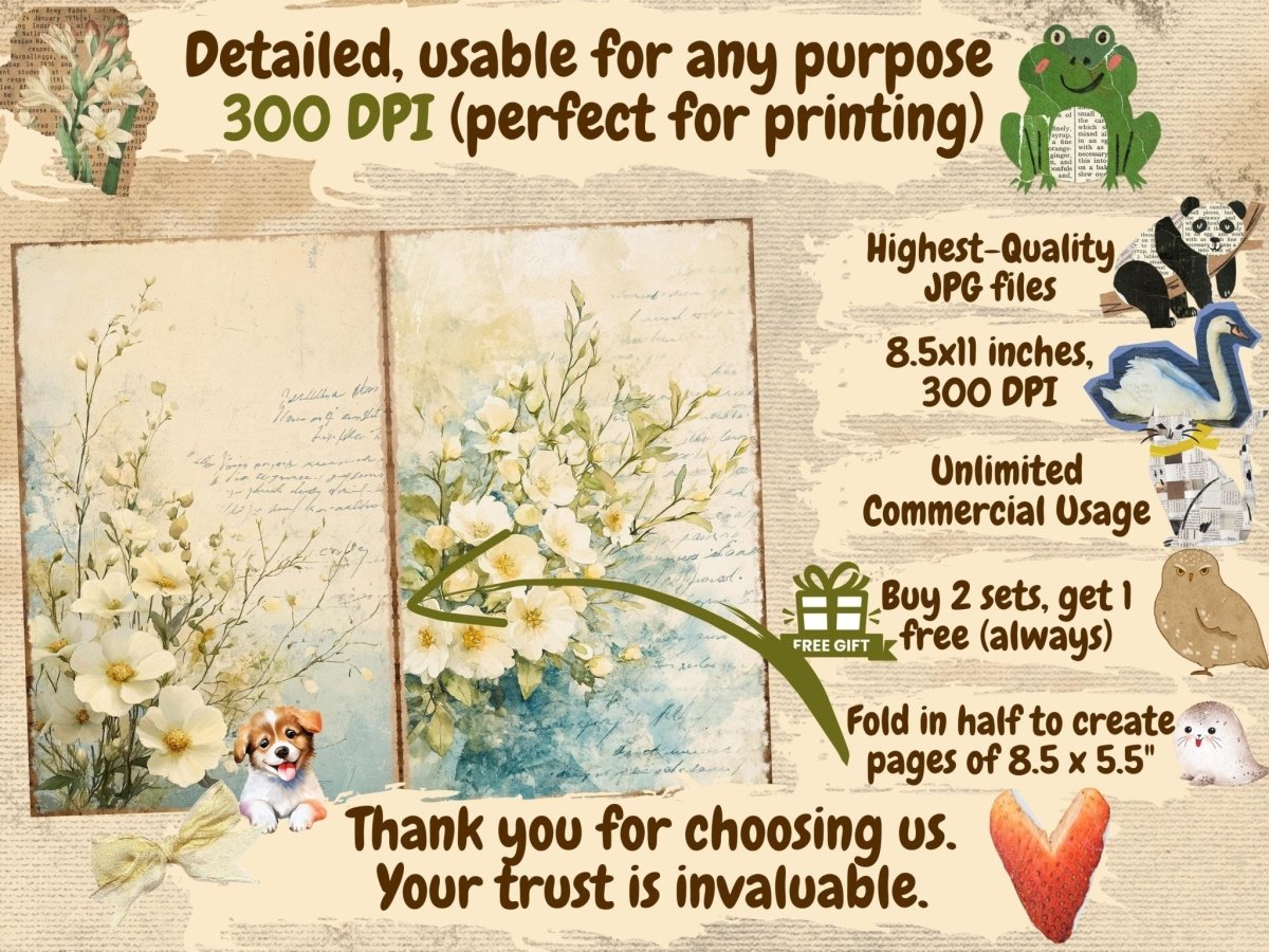 Blue Grace Journal Pages (P3) Blue Ephemera - Wonders Artist