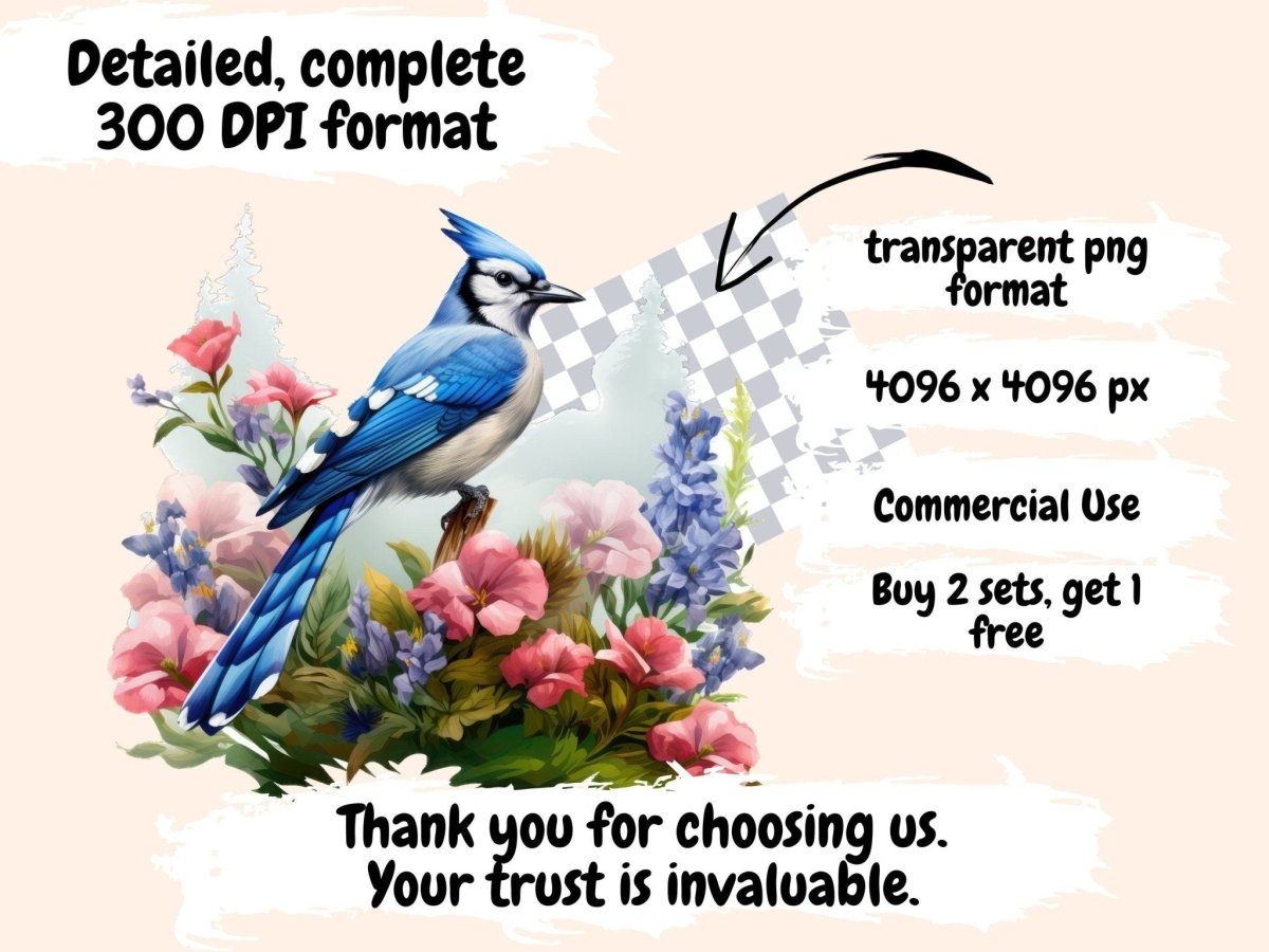 Blue Jays Watercolor Clipart bird clipart - Wonders Artist