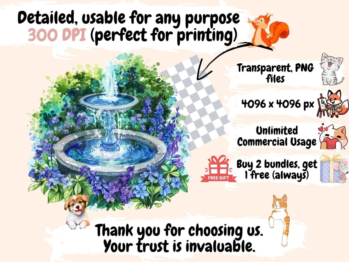 Bluebells Watercolor Clipart blue flower clipart - Wonders Artist