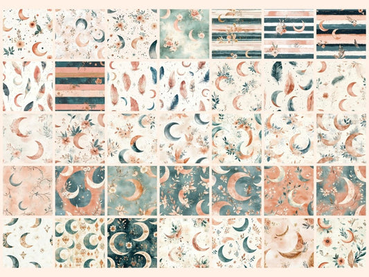 Carta Digitale Senza Giunte Boho Moon