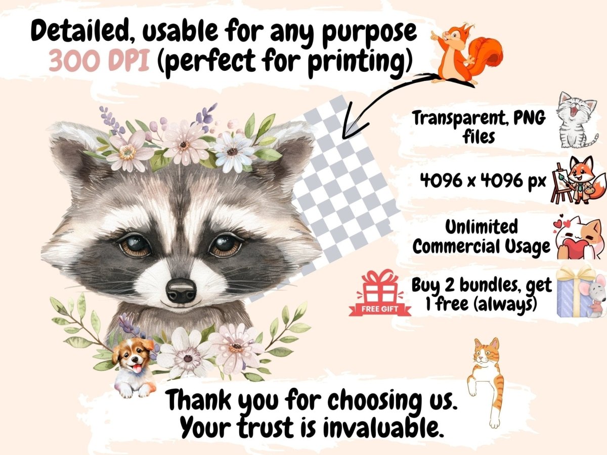 Boho Woodland Watercolor Clipart boho animals clipart - Wonders Artist