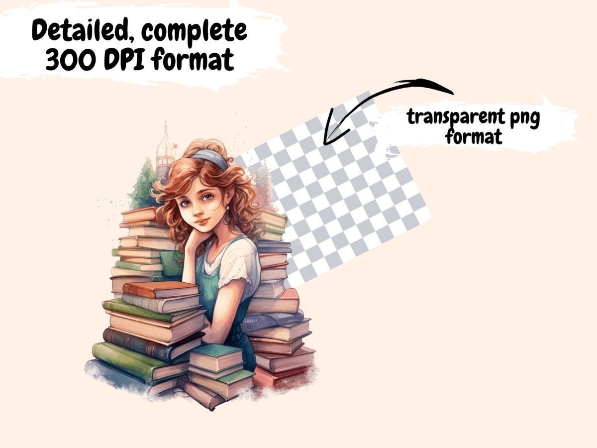 Bookworms Watercolor Clipart book clipart - Wonders Artist