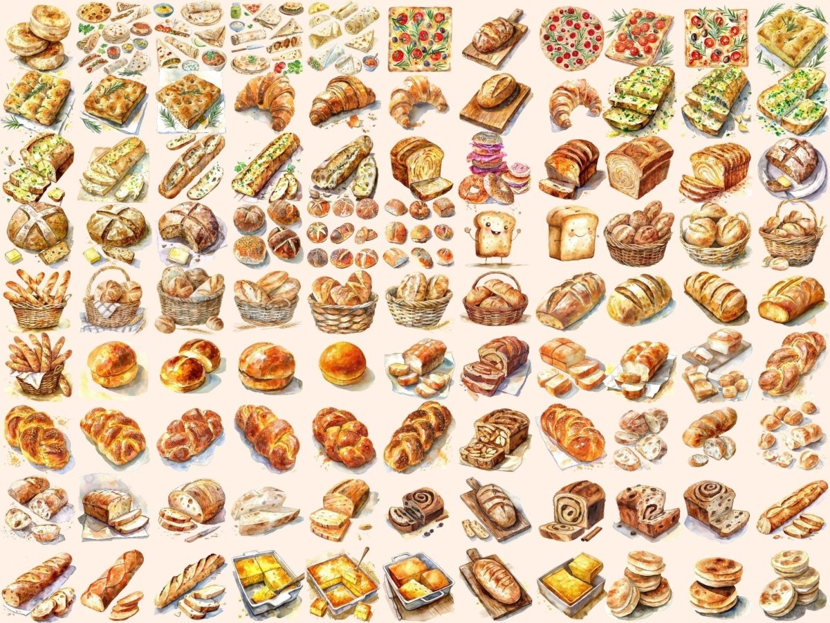 Bread Watercolor Clipart baker clipart - Wonders Artist