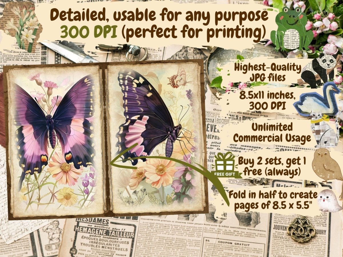 Butterflies Journal Pages Butterfly Collage - Wonders Artist