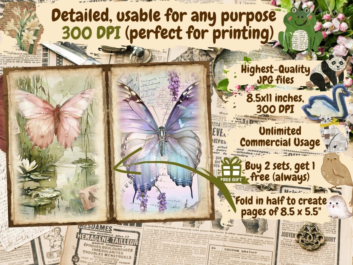 Butterflies Journal Pages (P6) Butterfly Collage - Wonders Artist