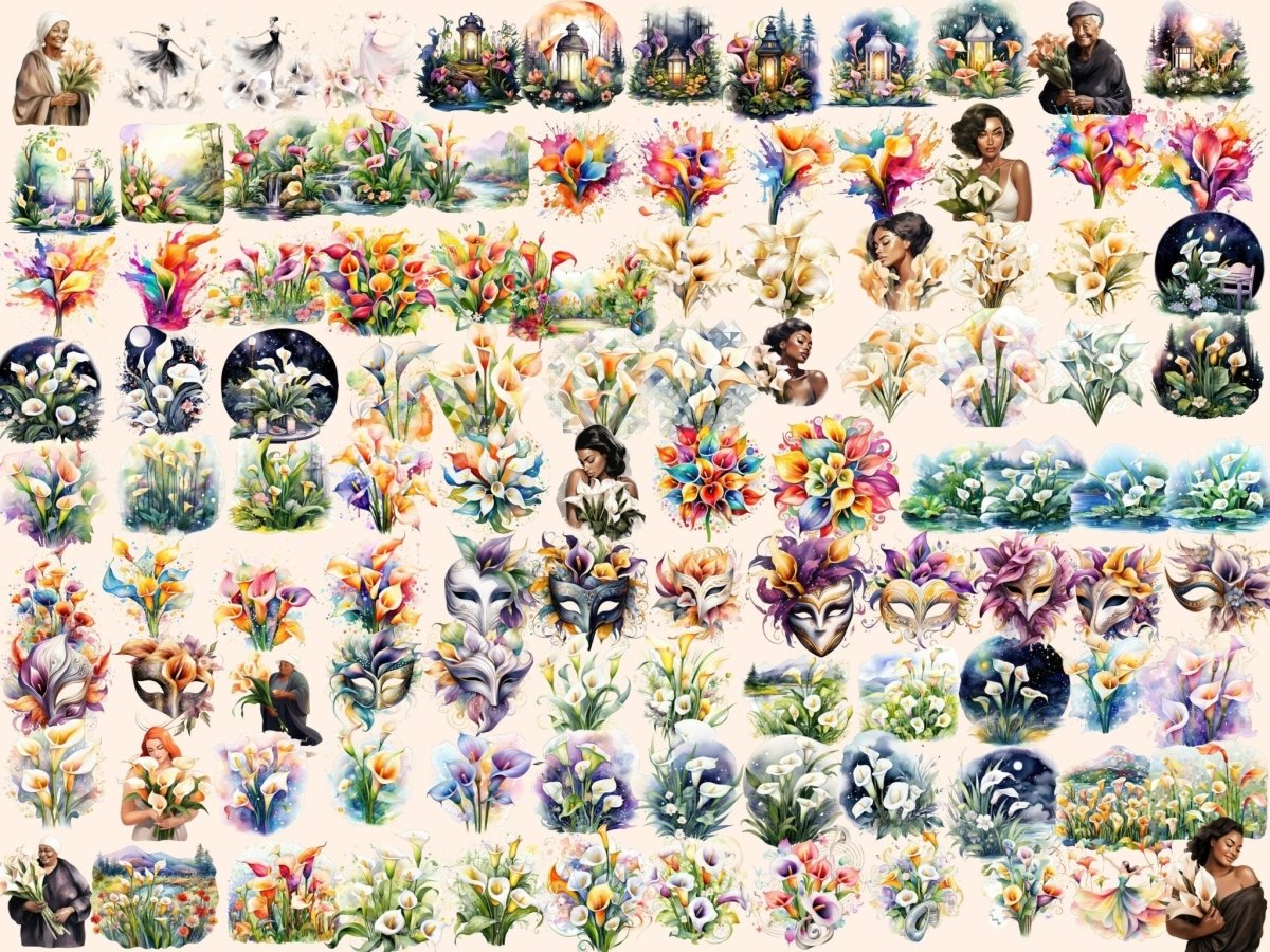 Calla Flowers Watercolor Clipart calla clipart - Wonders Artist