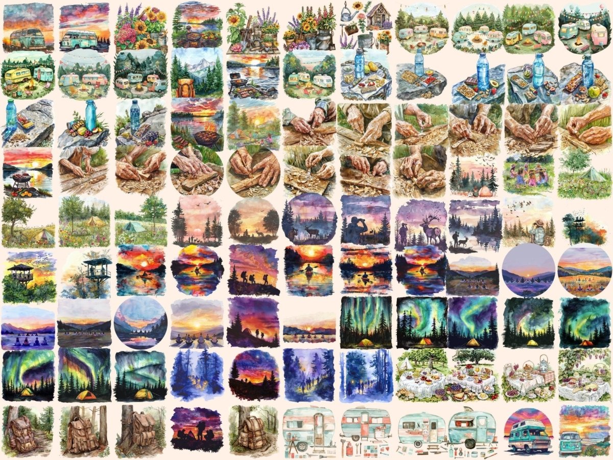 Camping Watercolor Clipart camping clipart - Wonders Artist