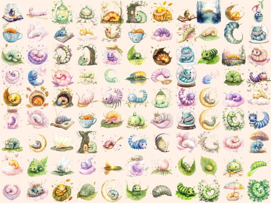 Clipart di Bruco Acquerello