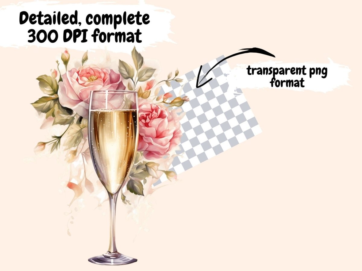 Champagne Watercolor Clipart champagne clipart - Wonders Artist