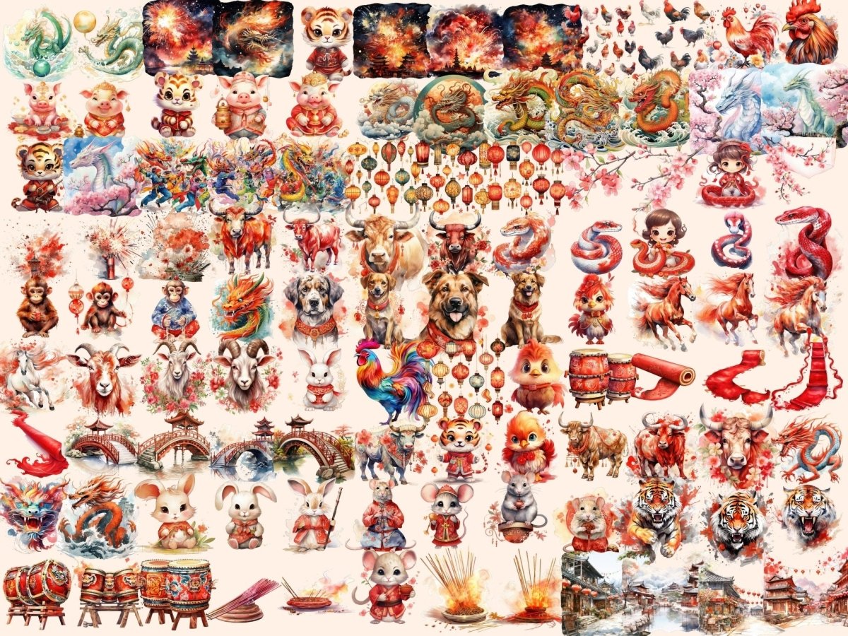Chinese New Year Watercolor Clipart china clipart - Wonders Artist