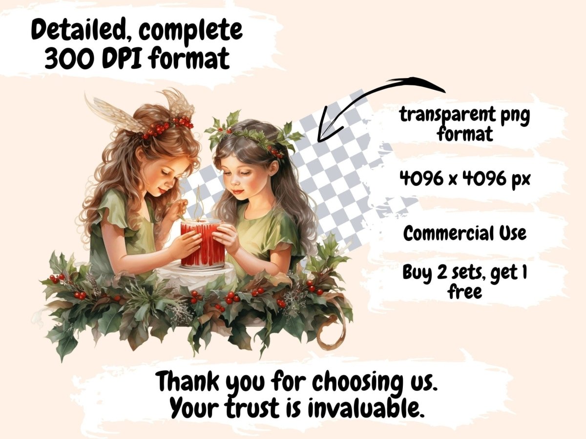 Christmas Candles Watercolor Clipart candle printables - Wonders Artist