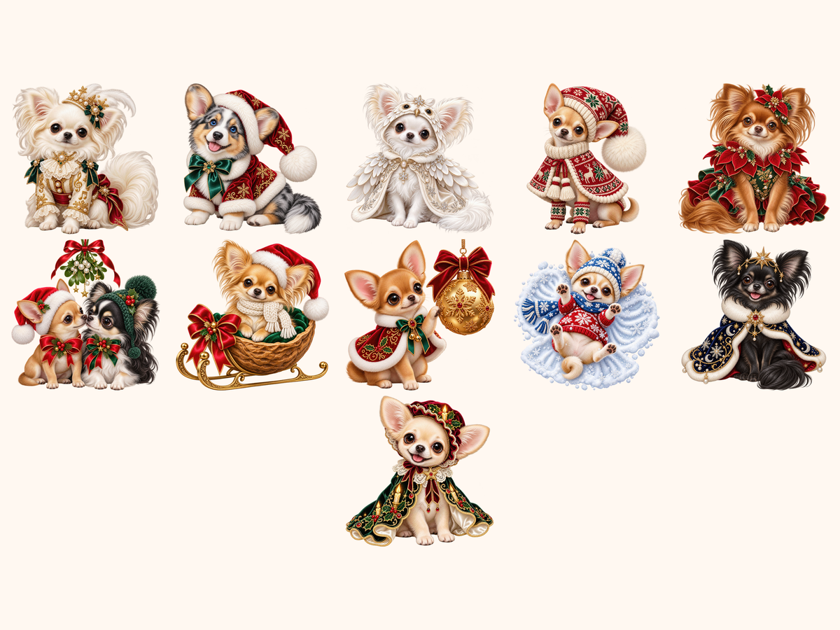 Christmas Chihuahuas Clipart — 07_grid.png