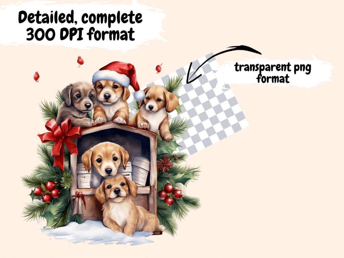 Christmas Mailboxes Watercolor Clipart christmas clipart - Wonders Artist