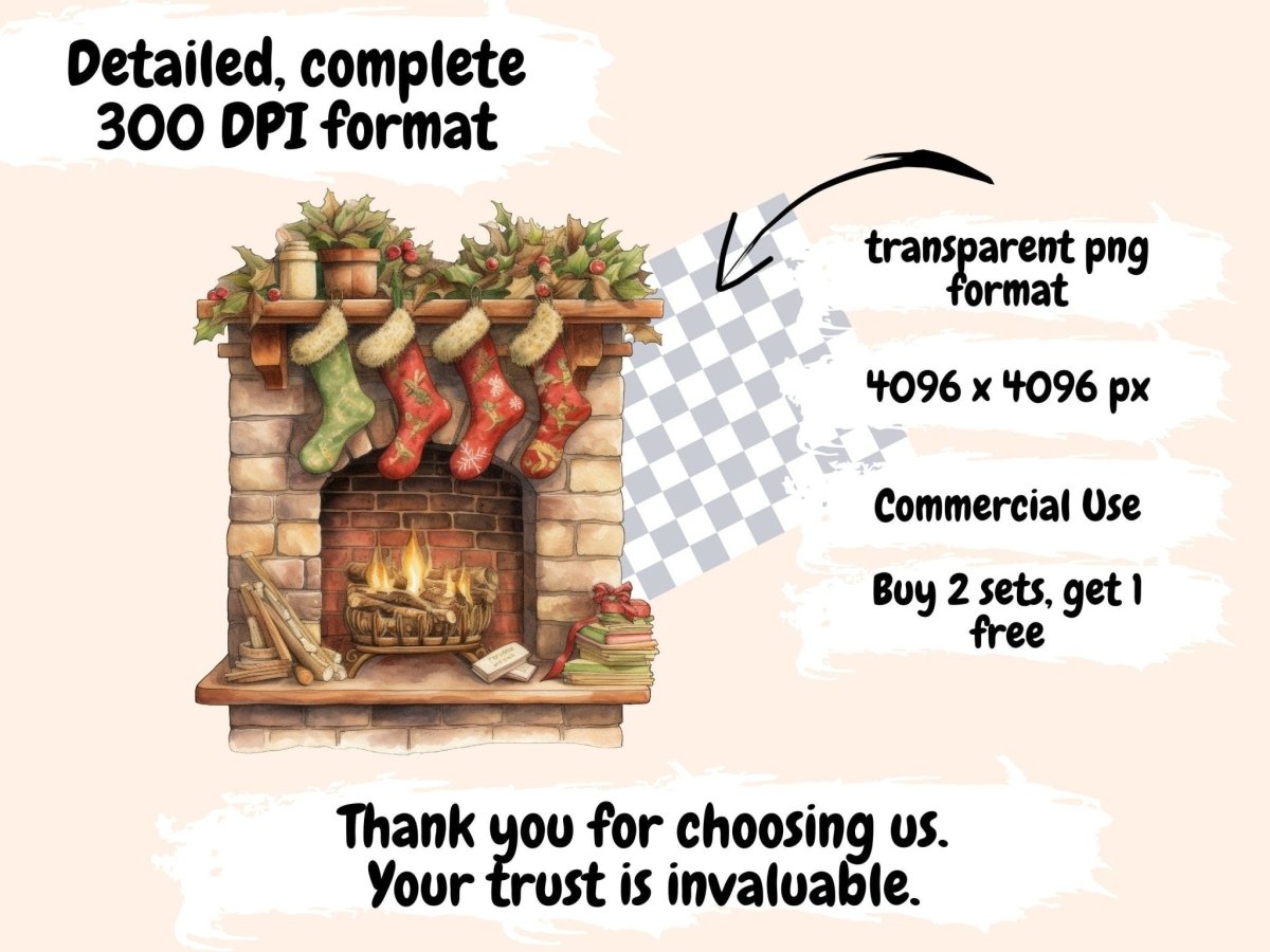 Christmas Stockings Watercolor Clipart christmas clipart - Wonders Artist