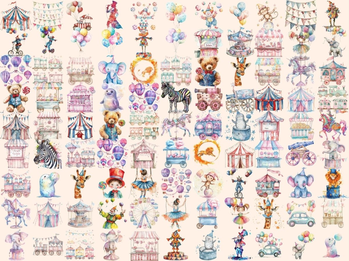 Circus Watercolor Clipart big top clipart - Wonders Artist