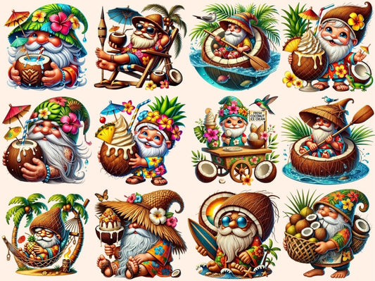 Kokosnød Gnomer Clipart