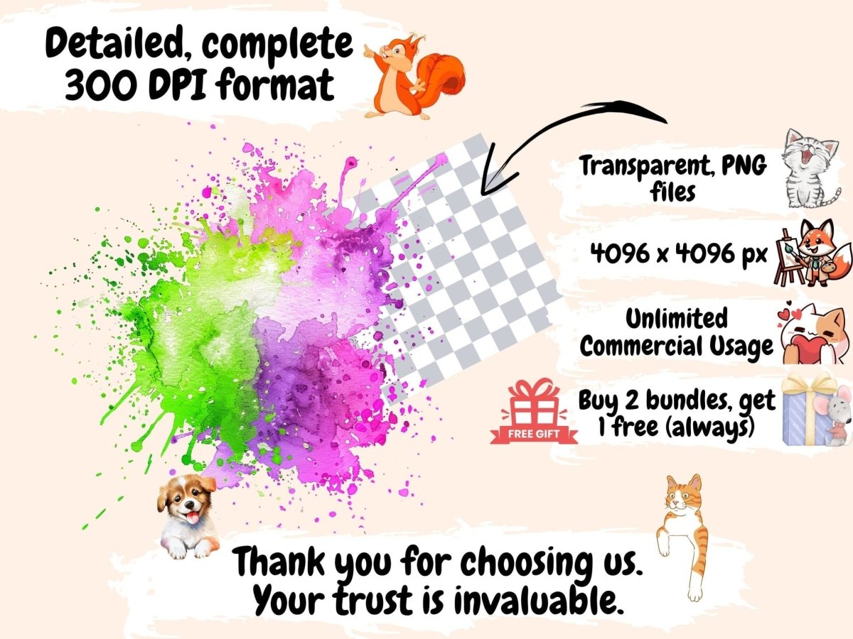 Color Splashes Watercolor Clipart art splash clipart - Wonders Artist