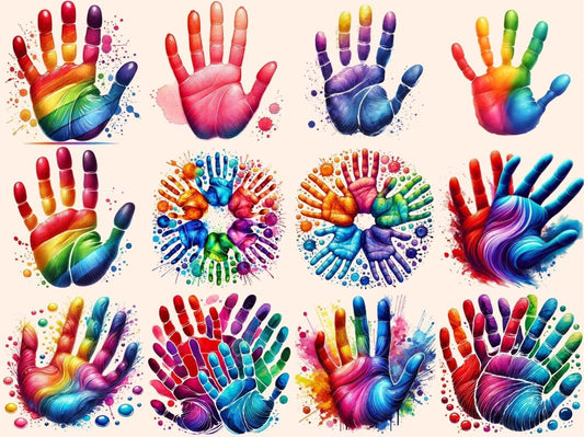 Clipart di Mani Colorate