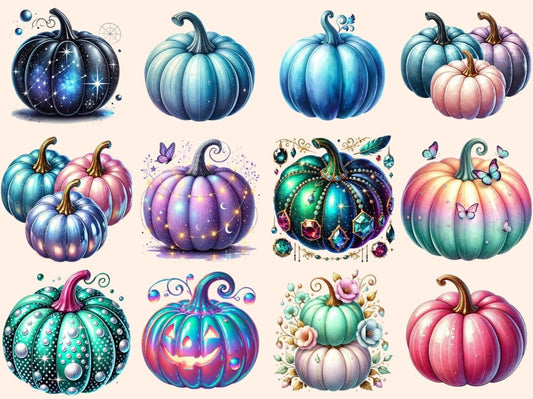 Clipart di zucche colorate