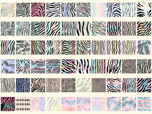 Colorful Zebras Digital Paper