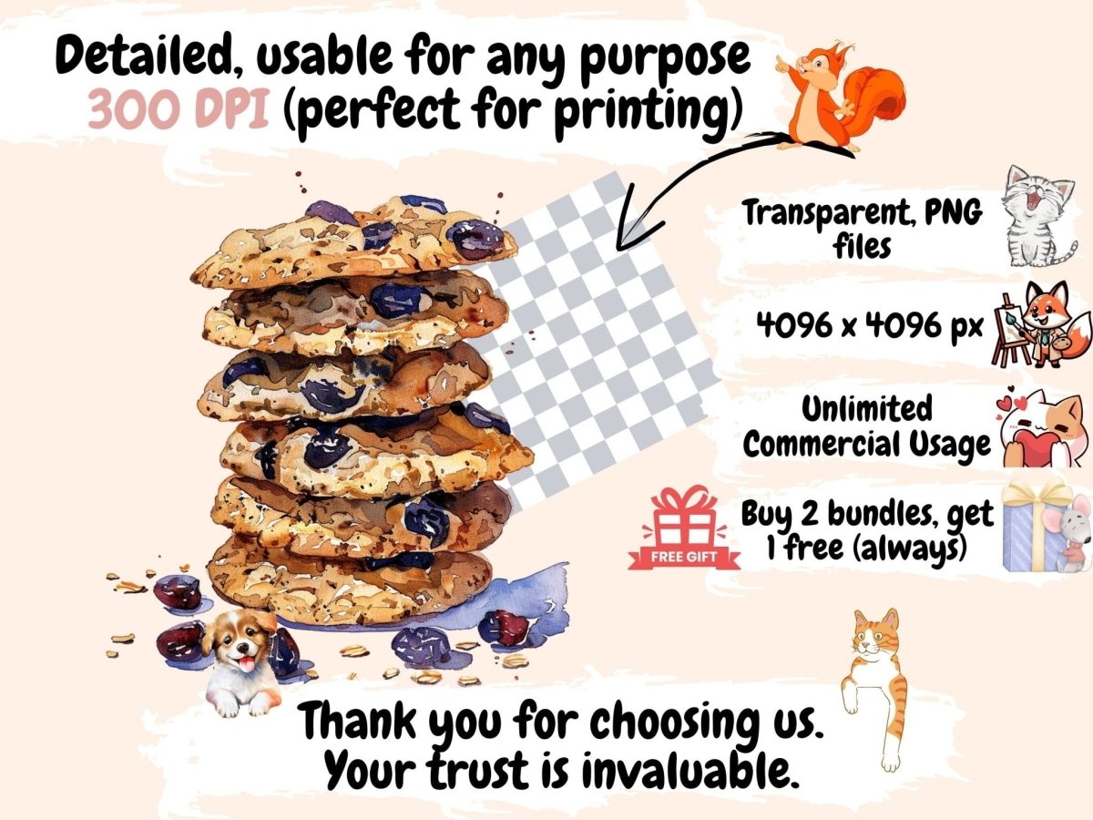 Cookies Watercolor Clipart cookie clipart - Wonders Artist