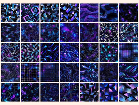 Papel Digital Sem Costura Cosmic Tech