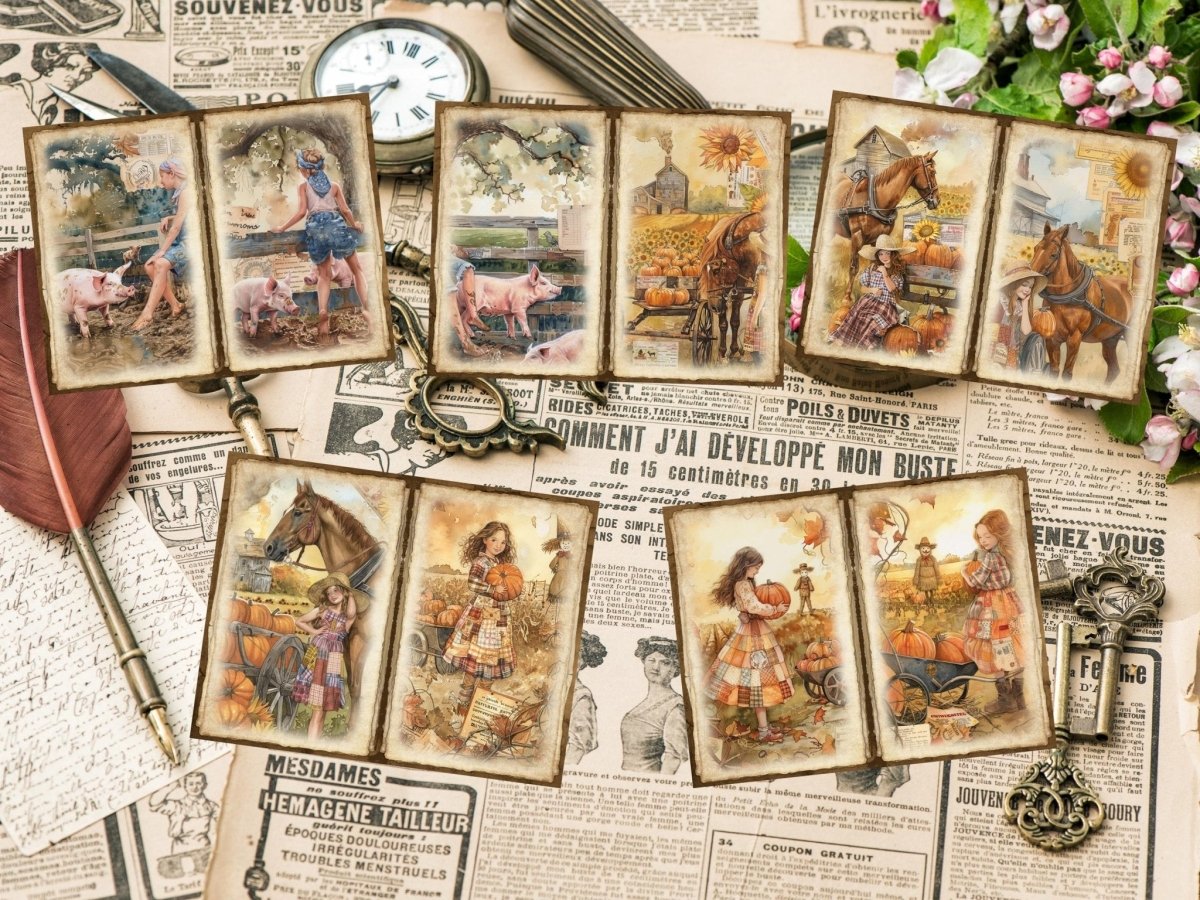 Countryside Farm Journal Pages (P3) Barnyard Stationery - Wonders Artist
