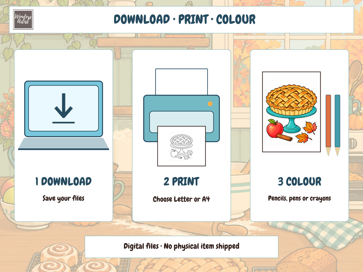 Cozy Autumn Baking Coloring Book — digital download
