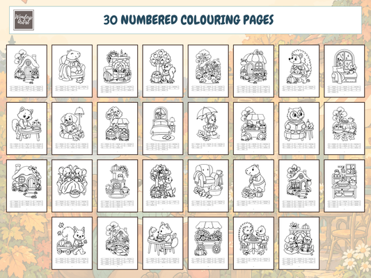 Cozy Autumn Color-by-Number Coloring Book