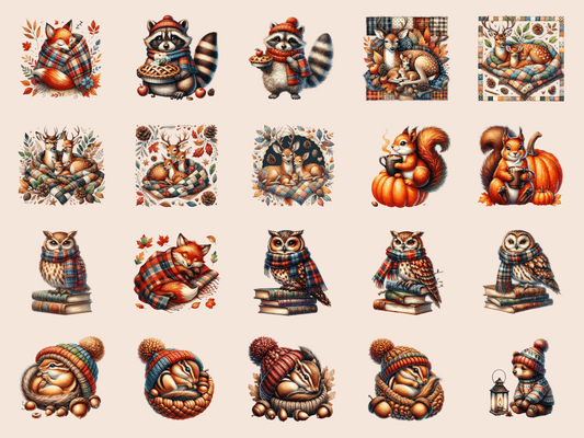 Cozy Woodland Animals Clipart