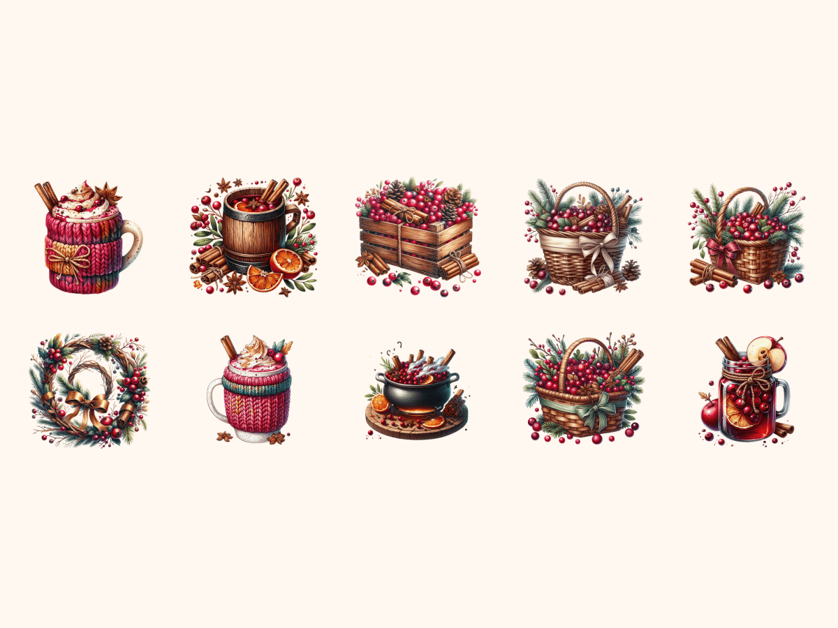 Cranberry Spice Clipart All Bundles Clipart Line Art - WondersArtist