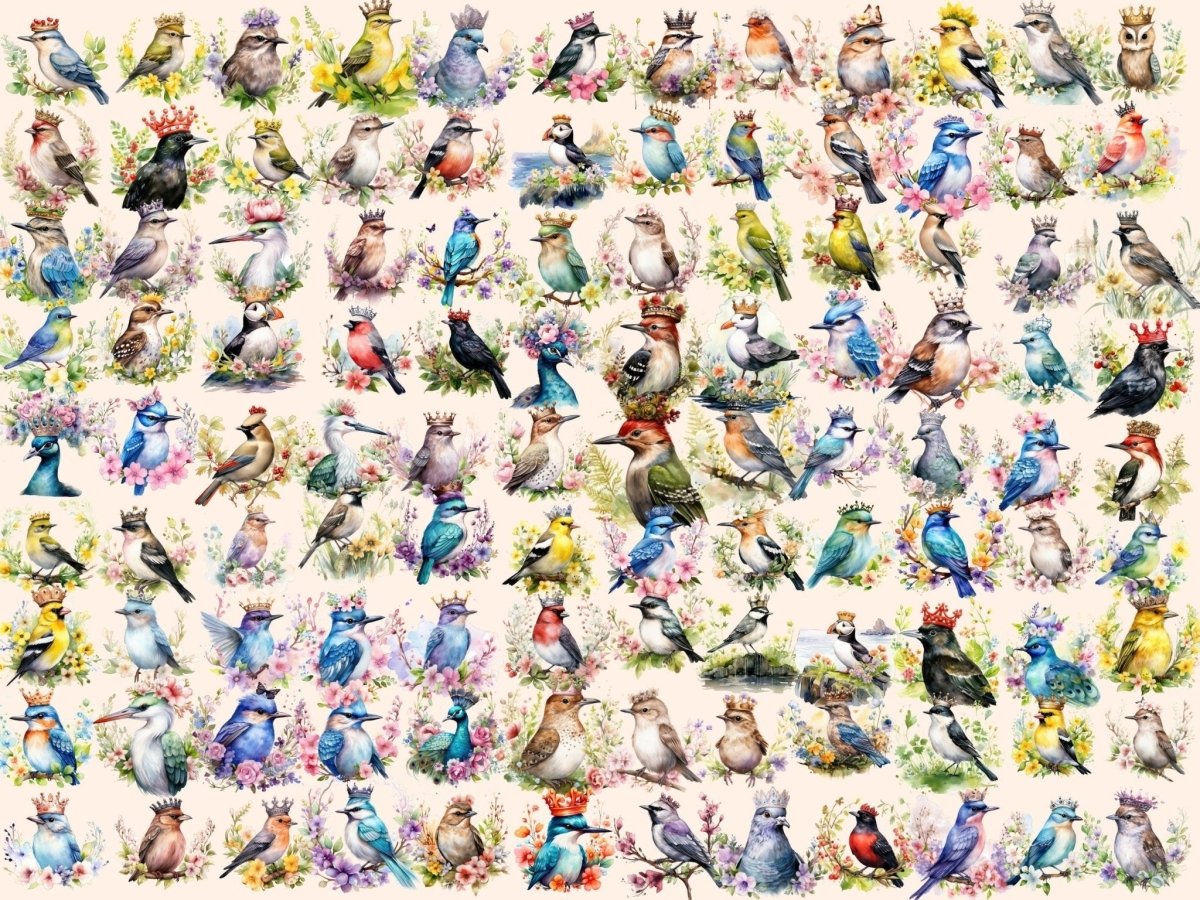Crowned Birds Watercolor Clipart beautiful bird png - Wonders Artist