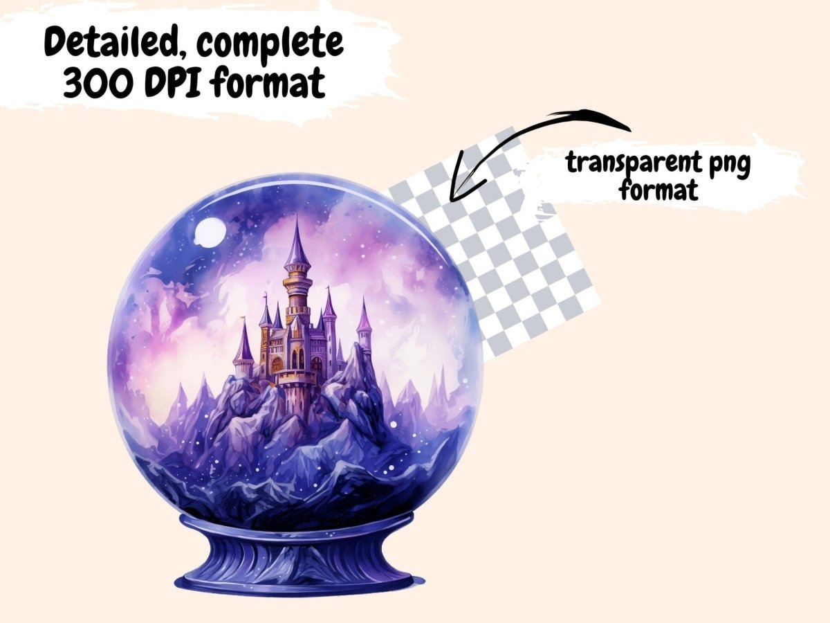 Crystal Balls Watercolor Clipart crystal ball clipart - Wonders Artist