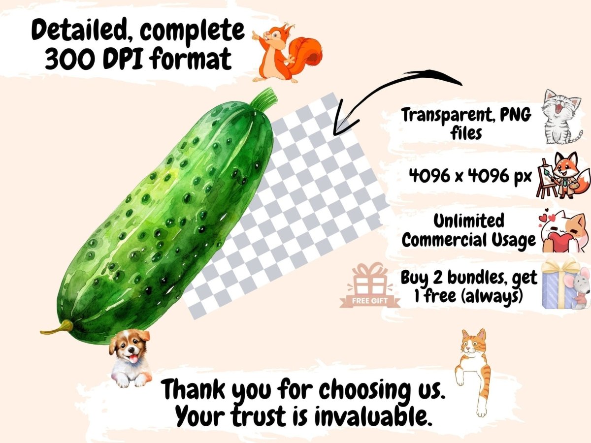 Cucumbers Watercolor Clipart cucumber clipart - Wonders Artist