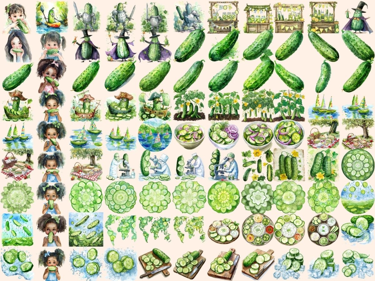 Cucumbers Watercolor Clipart cucumber clipart - Wonders Artist