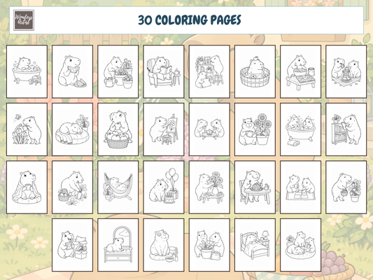 Cute Capybaras Coloring Book