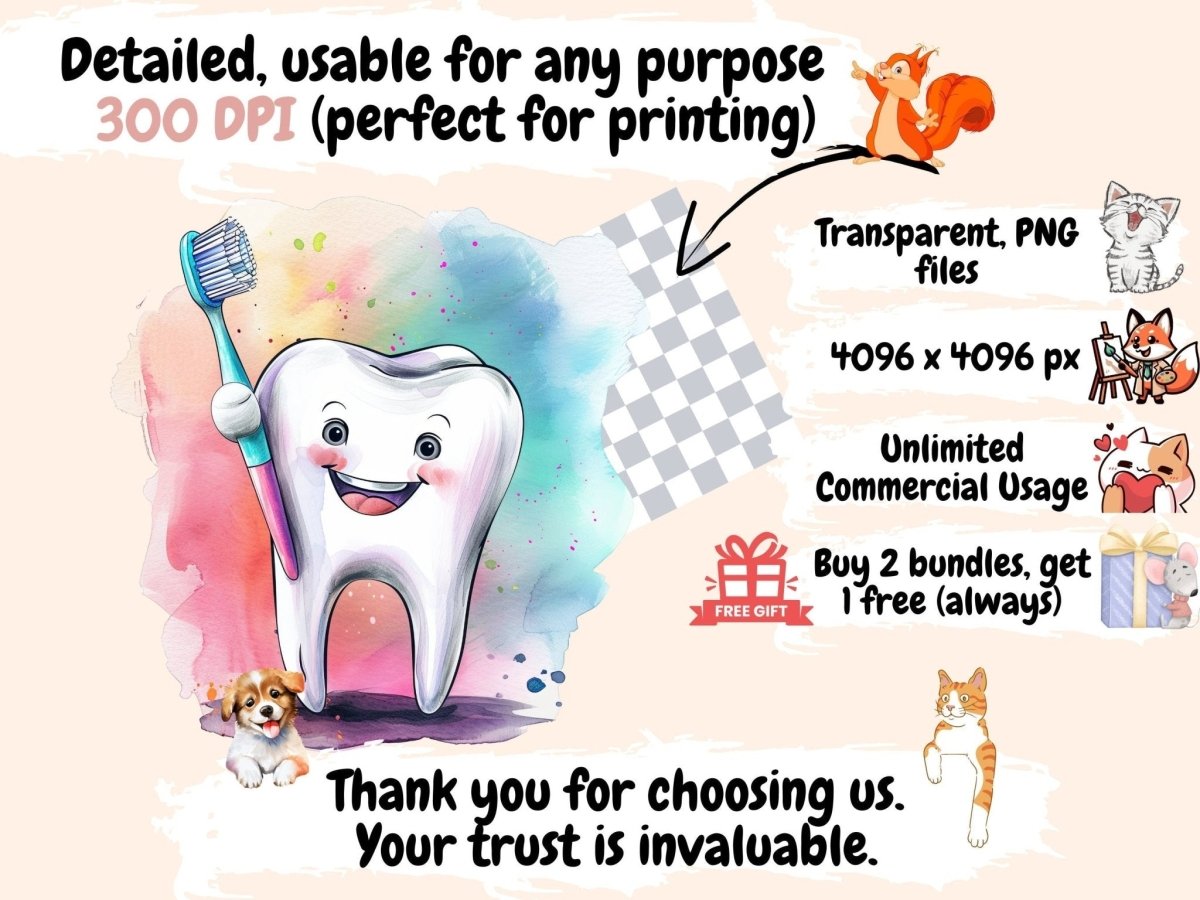 Dentistry Watercolor Clipart dental care clipart - Wonders Artist