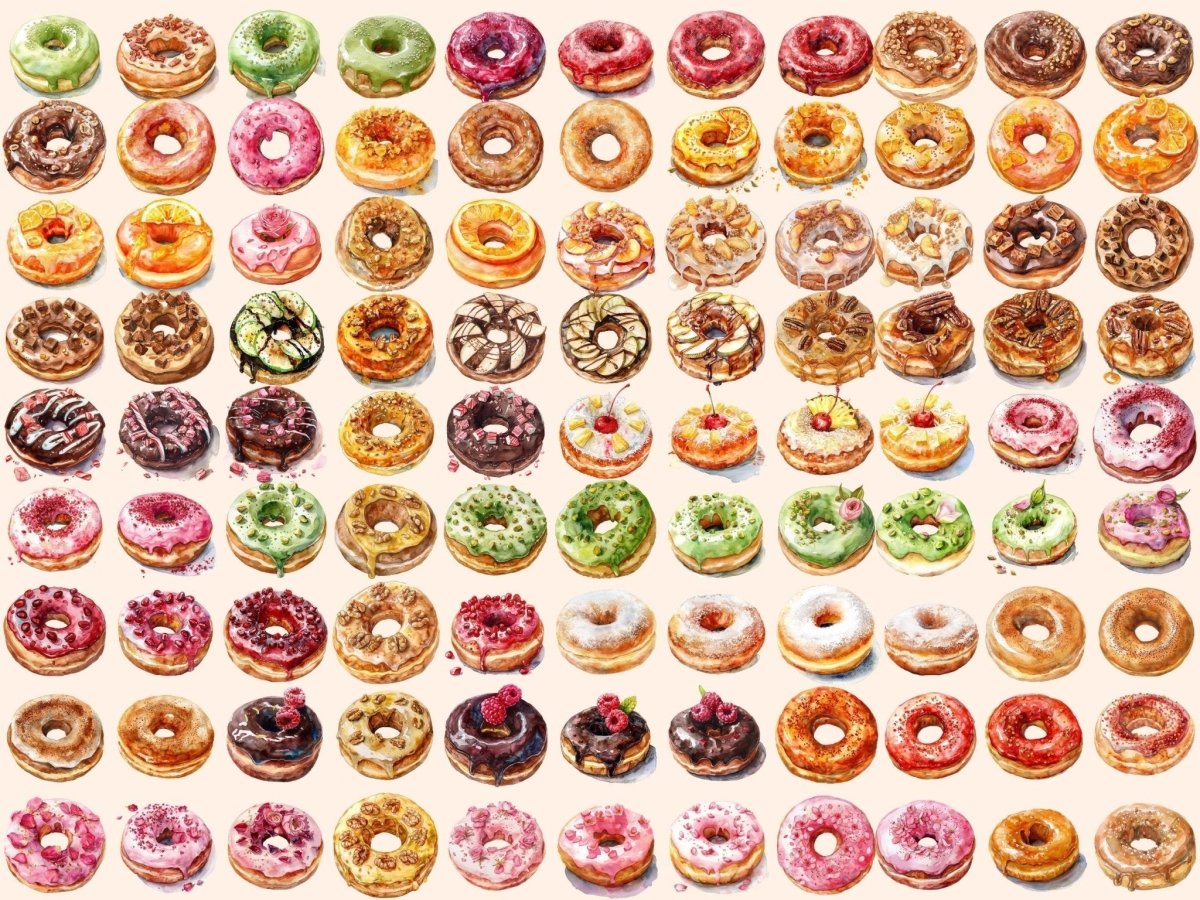 Donuts Watercolor Clipart colorful donuts png - Wonders Artist