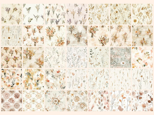 Carta digitale con motivo senza soluzione di continuità di fiori secchi