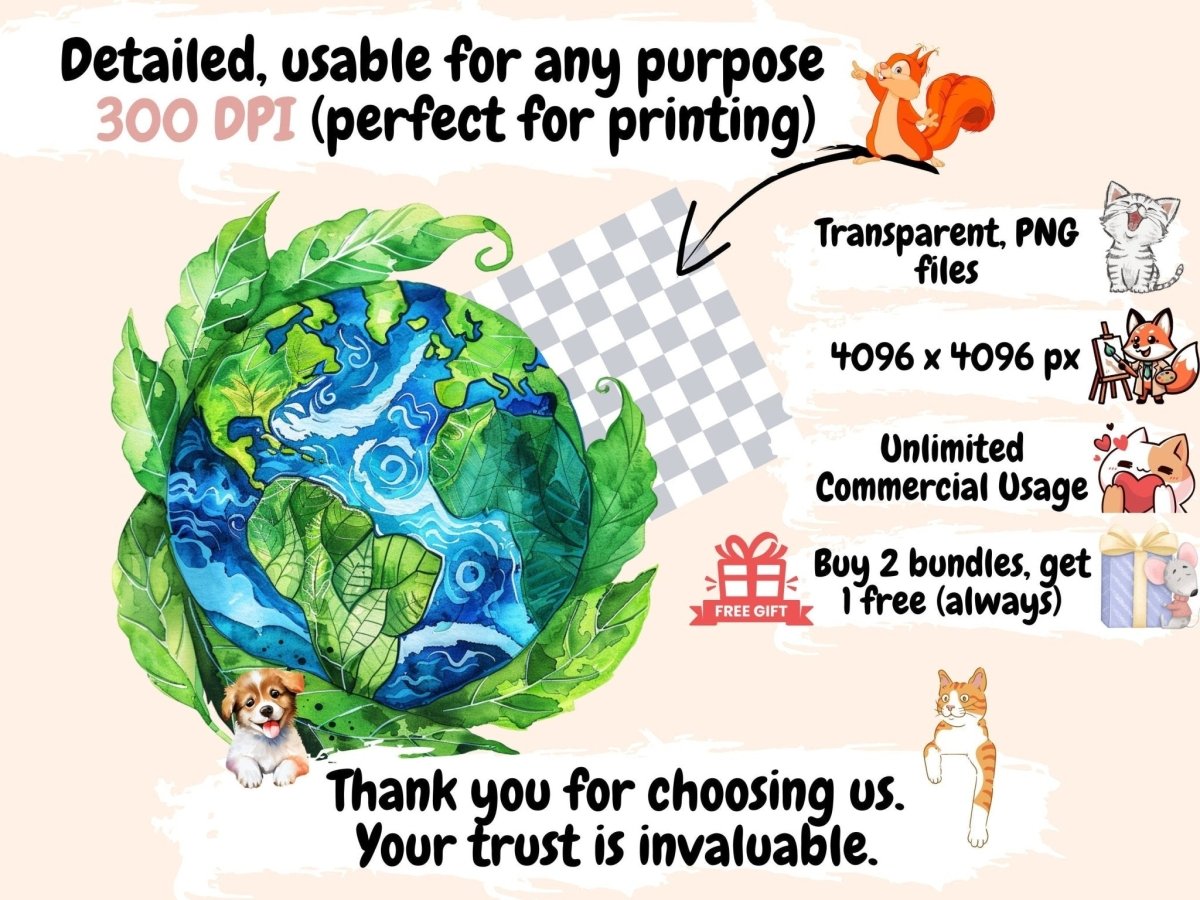 Earth Day Watercolor Clipart earth day awareness - Wonders Artist