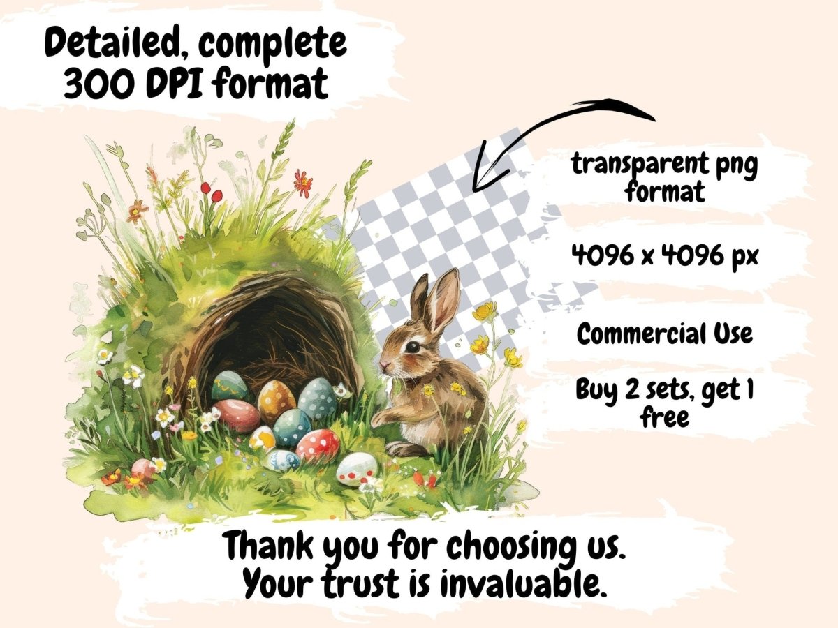 Easter Landscapes Watercolor Clipart cute easter clipart - Wonders Artist