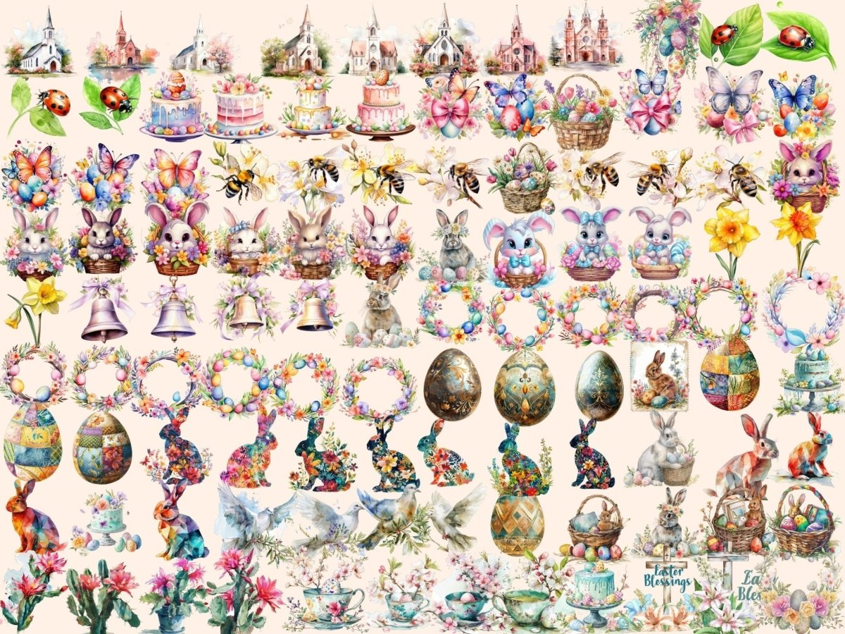 Easter Watercolor Clipart cute easter png - Wonders Artist