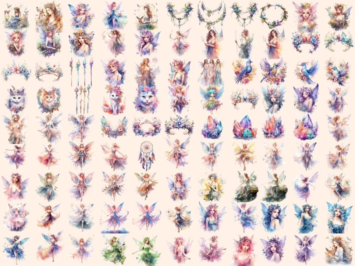Ethereal Fairies Watercolor Clipart beautiful fairies - Wonders Artist