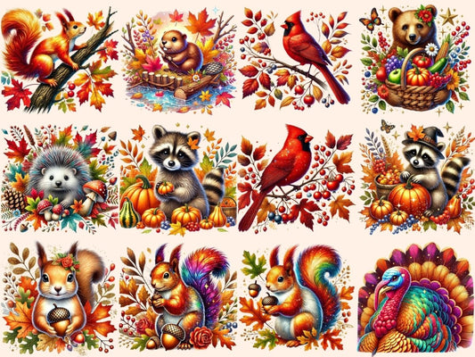 Podzimní zvířata (P3) Clipart