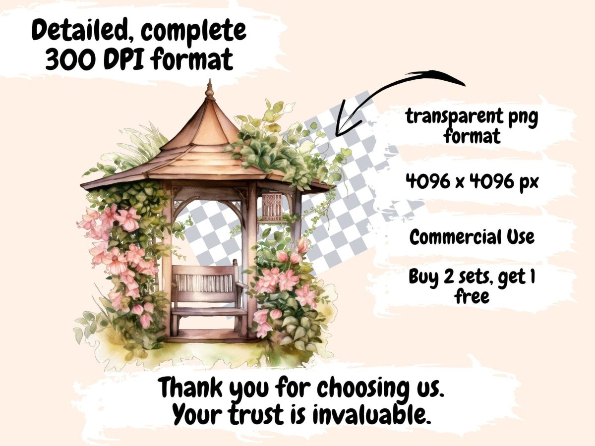 Floral Gazebos Watercolor Clipart floral gazebo png - Wonders Artist
