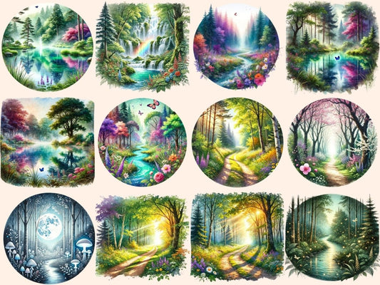 Paisajes forestales clipart