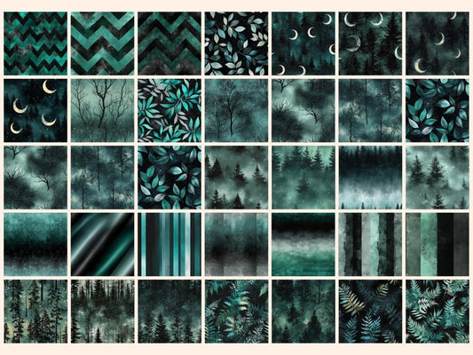 Carta Digitale Pattern Senza Soluzione di Continuità Forest Mystique #2