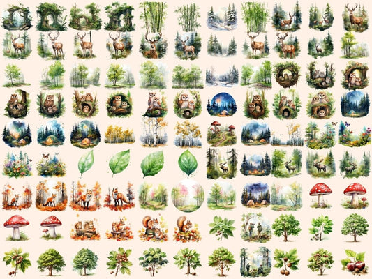 Bosques de acuarela clipart