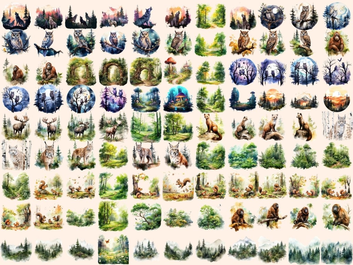 Forests Watercolor Clipart forest backgrounds - Wonders Artist