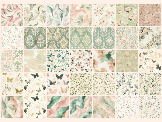 Carta Digitale con Motivo Senza Giunture di Fiori da Giardino